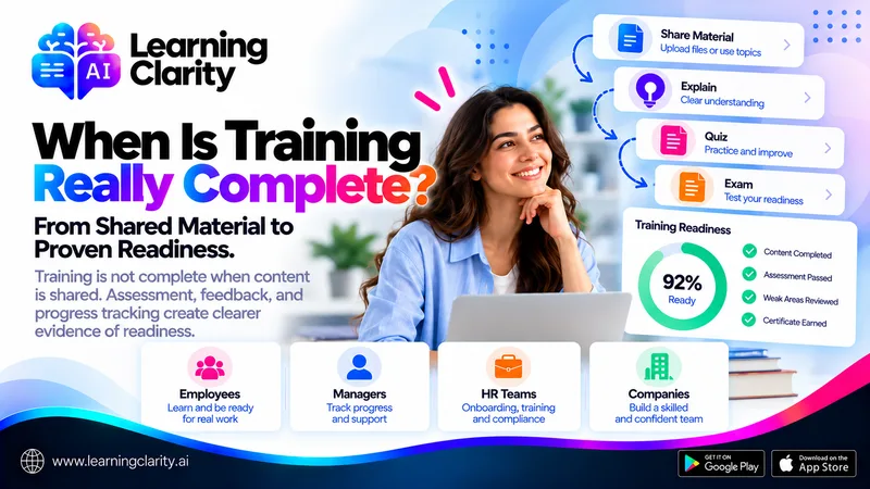 متى يكتمل التدريب فعلاً؟ من مشاركة المواد إلى جاهزية مُثبتة
